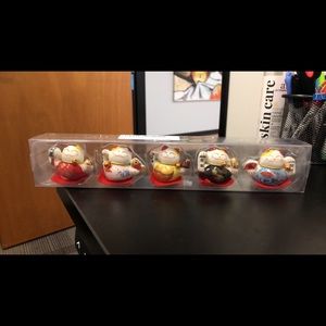 Set of 5 Japanese Maneki Neko Lucky Cat Figurines